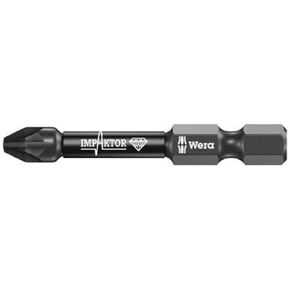 Wera 855/4 Diamond Coated Impaktor Screwdriver Bits for PZ 3 Pozidriv Screws, Pack of 5