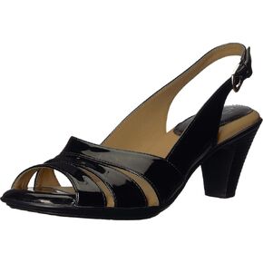 Comfortiva® Neima - Soft Spots Sandals for Women – Smooth Lining – Slingback Strap – Hand-Painted Sleek Heels Black Patent 10 M (B)