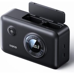 llano NP-W235 Dual Battery Fast Charger with Built-in 12400mAh Power Bank for Fujifilm Fujifilm XT5, XT4, VG-XT4, XS20, GFX50S II, GFX100S, XH2, XH2S