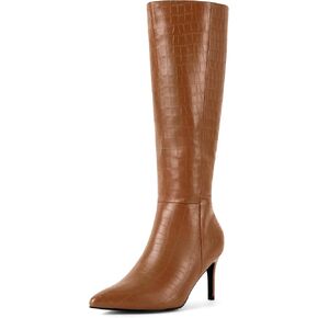 Perphy Pointed Toe Stone Printed Boot Stiletto Heel Knee High Boots for Women