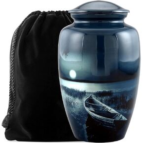 Cross Urn with Velvet Bag, Urns for Human Ashes Adult, Memorial Urns for Human Ashes, Decorative Urns, Cremation Urn for Adult Ashes, 200LB Urn for Ashes with Velvet Bag (Cross, 10.5 inches, Cross)