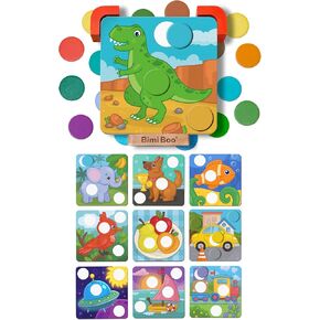 Bimi Boo Magnetic Color Matching Board Game - Color Sorting Toys for Toddlers - Learning Colors for Kids (35 Chips & 10 Vibrant Themes)