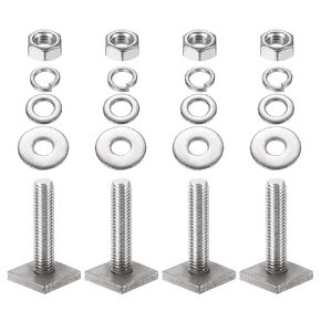 PATIKIL T Slot Bolts M6 x 35mm, 12 Set Square Head T Bolts Roof Rack Stainless Steel T Track Bolts with Nut Washers for Bike Ski Kayak Rack