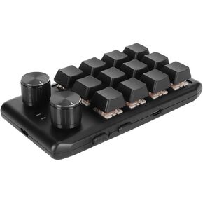 Yunseity Mini Custom Keypad, 12 Keys 2 Buttons Programmable Mini Gaming Keypad for Office (Wired USB)