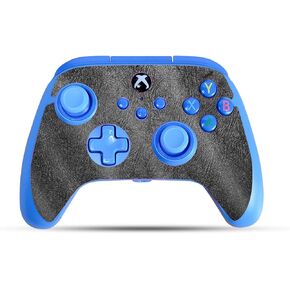 Glossy Glitter Gaming Skin Compatible with PowerA Xbox Series X|S Enhanced Wired Controller - Black Leather - Premium 3M Vinyl Protective Wrap Decal Cover | Crafted in The USA by MightySkins