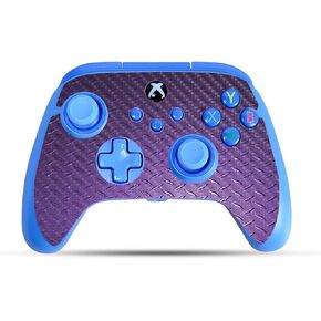 Carbon Fiber Gaming Skin Compatible with PowerA Xbox Series X|S Enhanced Wired Controller - Purple Diamond Plate - Premium 3M Vinyl Protective Wrap Decal Cover | Crafted in The USA by MightySkins