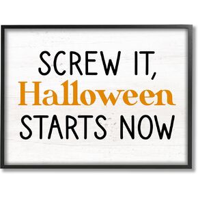 Stupell Industries Halloween Starts Now Phrase Framed Giclee Art by Lil' Rue
