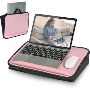 Allinside Laptop Lap Desk with Cushion, Comfortable Lap Desk for Laptop and Tablet PC, Portable Laptop Desk Stand, Lightweight Laptop Storage Bag with Handle, Fits up to 15.6in, Black