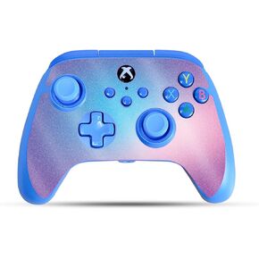 Glossy Glitter Gaming Skin Compatible with PowerA Xbox Series X|S Enhanced Wired Controller - Royal Haze - Premium 3M Vinyl Protective Wrap Decal Cover | Crafted in The USA by MightySkins