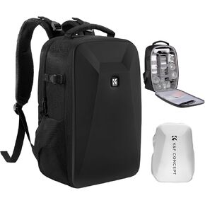 K&F Concept Camera Backpack,Hardshell Photography DSLR Camera Bag with 15-15.6 Inch Laptop Compartment Waterproof Hard Shell Camera Case Compatible for Canon/Nikon/Sony/DJI Mavic Drone