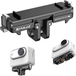 PULUZ Magnetic Quick Release Mount for Insta360 GO3 / GO 3S，Aluminum Snap-On Magnetic Quick Release Base with Foldable Adapter and 1/4" Adapter for Insta360 GO 3S Camera Mount Adapter Accessories