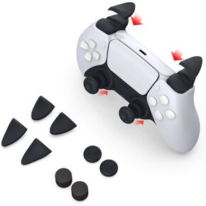 PS5 Thumb Grips, PS5 Accessories Include 4 PS5 Rubber Thumb Caps and 4 PS5 Trigger Extenders