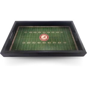 Fan Creations University of Georgia Bulldogs Football Field Tray- Distressed Wood, Team Logo Decorative Gameday Server with Handles for Food & Drink- Tabletop Organizer - Show Your Bulldog Pride