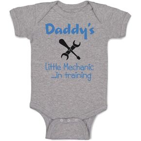 Cute Rascals Baby Bodysuit Daddy's Little Mechanic in Training Dad Father's Day Funny Cotton