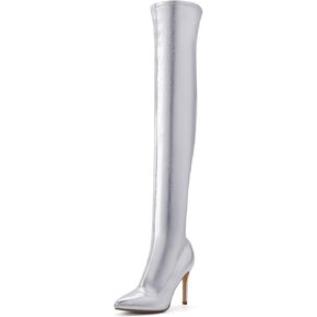 Shoe'N Tale Women Over The Knee High Stretchy Leather Thigh High Snow Boots