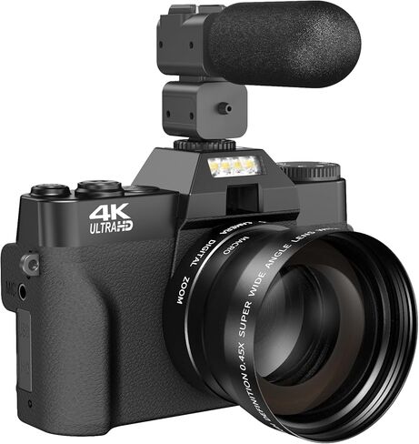 Digital Camera for Teen Boy Girl Kids Camera Beginner，with 52mm Wide Angle & Macro Lenses，with 32GB TF Card in Kuwait