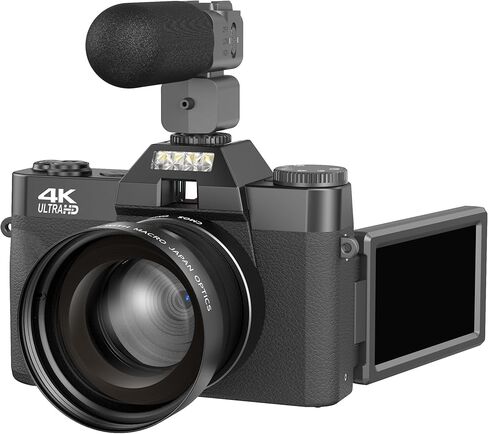 Digital Camera for Teen Boy Girl Kids Camera Beginner，with 52mm Wide Angle & Macro Lenses，with 32GB TF Card in Kuwait