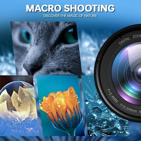 Digital Camera for Teen Boy Girl Kids Camera Beginner，with 52mm Wide Angle & Macro Lenses，with 32GB TF Card in Kuwait