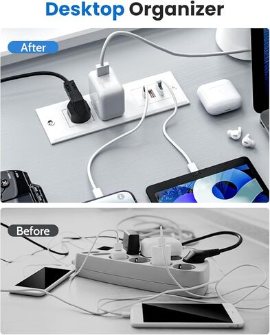 شريط طاقة مجوف مع 18 وات USB-C، 2 منافذ 3 منافذ USB (2 USB-A 1 USB-C) منفذ مكتب قابل للتركيب، منفذ مكتب جبل للطاولة الجانبية/طاولة الأريكة/الأثاث in Kuwait