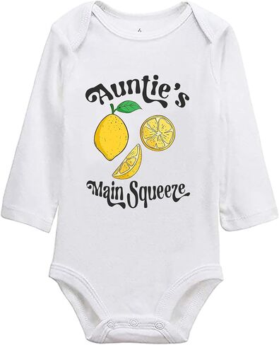 Listery Auntie's Main Squeeze طقم قطعة واحدة للأطفال حديثي الولادة البنات والأولاد ارتداءها مضحك العمة رومبير للجنسين الطفل in Saudi Arabia