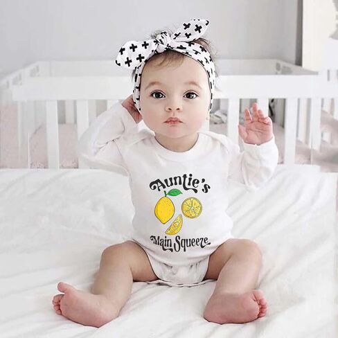 Listery Auntie's Main Squeeze طقم قطعة واحدة للأطفال حديثي الولادة البنات والأولاد ارتداءها مضحك العمة رومبير للجنسين الطفل in Saudi Arabia