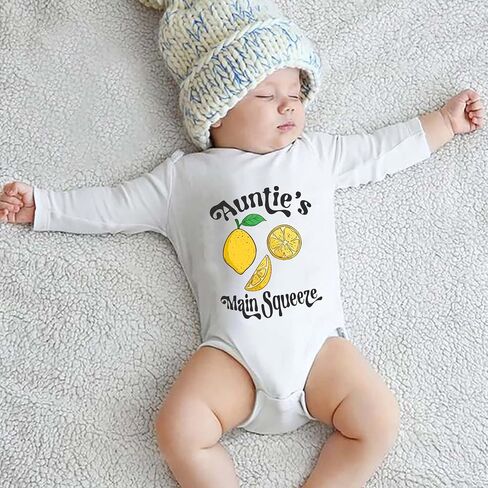 Listery Auntie's Main Squeeze طقم قطعة واحدة للأطفال حديثي الولادة البنات والأولاد ارتداءها مضحك العمة رومبير للجنسين الطفل in Saudi Arabia