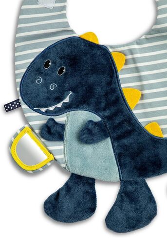 DEMDACO Mommy & Me 11.5 x 10 Inch Textured Fabric, Tactile, Teething Ring, Feeding, Activity Bib in Saudi Arabia