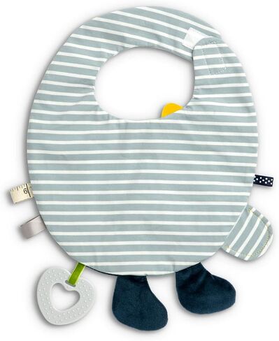 DEMDACO Mommy & Me 11.5 x 10 Inch Textured Fabric, Tactile, Teething Ring, Feeding, Activity Bib in Saudi Arabia