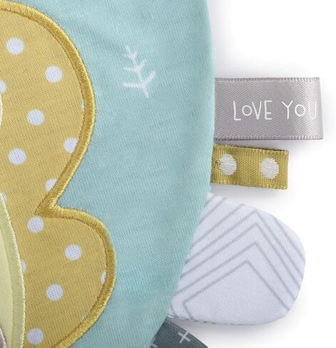 DEMDACO Mommy & Me 11.5 x 10 Inch Textured Fabric, Tactile, Teething Ring, Feeding, Activity Bib in Saudi Arabia