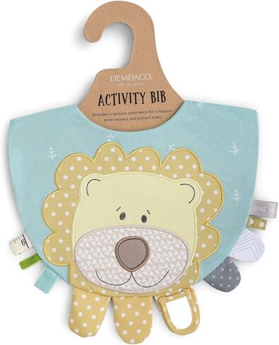 DEMDACO Mommy & Me 11.5 x 10 Inch Textured Fabric, Tactile, Teething Ring, Feeding, Activity Bib in Saudi Arabia