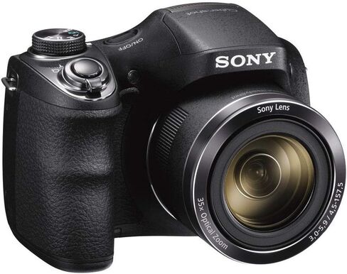 كاميرا سوني سايبر شوت DSC-H300 الرقمية (أسود) (DSCH300/B) + بطاقة ذاكرة سعة 64 جيجابايت + قارئ بطاقات + برنامج Corel للصور + حقيبة + حامل ثلاثي القوائم مرن + بطاريات 4xAA + محفظة ذاكرة + طقم تنظيف in Saudi Arabia