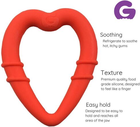 Heart-Shaped Silicone Baby Teether Teething Ring BPA Phthalate Free Non Toxic Toy 3 Months+ Red in Saudi Arabia