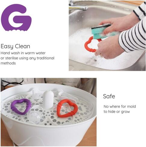 Heart-Shaped Silicone Baby Teether Teething Ring BPA Phthalate Free Non Toxic Toy 3 Months+ Red in Saudi Arabia