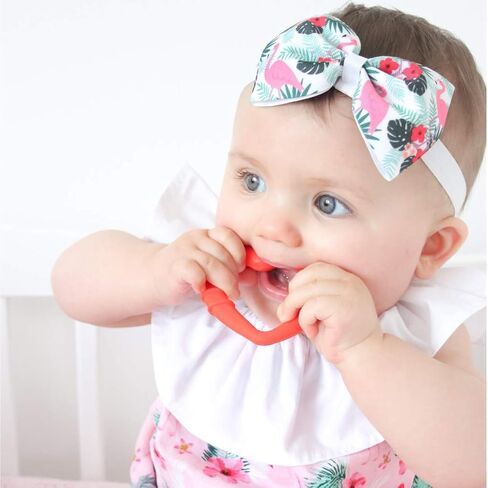 Heart-Shaped Silicone Baby Teether Teething Ring BPA Phthalate Free Non Toxic Toy 3 Months+ Red in Saudi Arabia