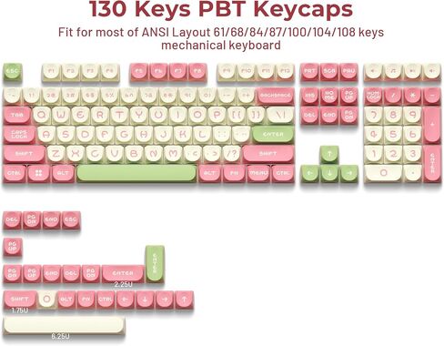 XVX Pudding Keycaps, PBT White Keycaps XDA Profile 117 Keys Translucent Keyboard Keycaps, Shine Through Keycaps, Keyboard Keycaps for 61/68/84/87/104 Keyboard and MX-stem Switches Keyboard-White in Saudi Arabia