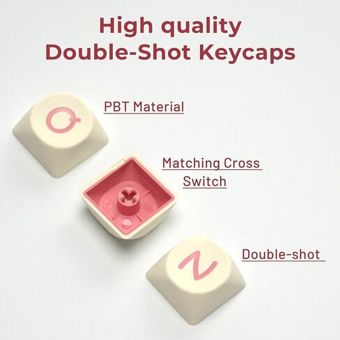 XVX Pudding Keycaps, PBT White Keycaps XDA Profile 117 Keys Translucent Keyboard Keycaps, Shine Through Keycaps, Keyboard Keycaps for 61/68/84/87/104 Keyboard and MX-stem Switches Keyboard-White in Saudi Arabia