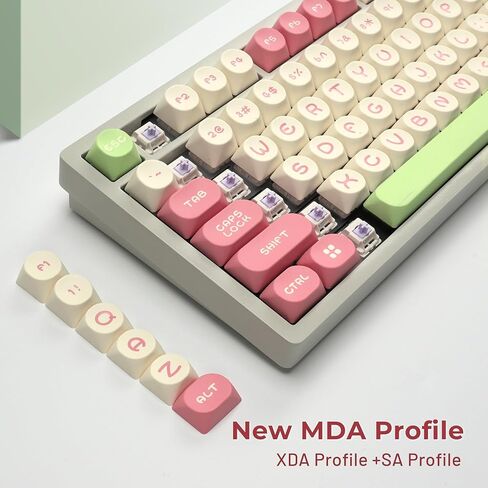 XVX Pudding Keycaps, PBT White Keycaps XDA Profile 117 Keys Translucent Keyboard Keycaps, Shine Through Keycaps, Keyboard Keycaps for 61/68/84/87/104 Keyboard and MX-stem Switches Keyboard-White in Saudi Arabia