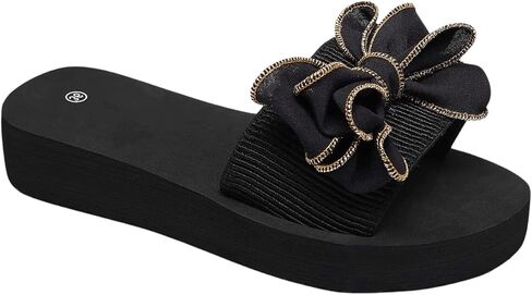 Verdusa Women's Bowknot Tie Flat Slippers Open Toe Solid Beach Slide Sandals in Saudi Arabia