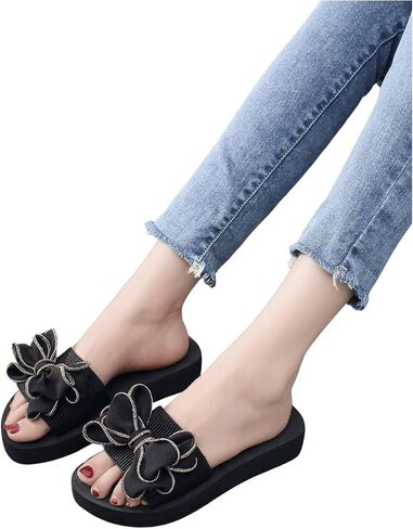 Verdusa Women's Bowknot Tie Flat Slippers Open Toe Solid Beach Slide Sandals in Saudi Arabia