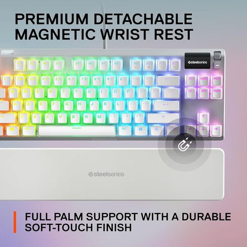 SteelSeries Apex 7 TKL Ghost - لوحة مفاتيح ميكانيكية للألعاب - شاشة OLED الذكية - خطية وهادئة - أغطية مفاتيح Doubleshot PBT Pudding - تخطيط QWERTY الأمريكي in Kuwait