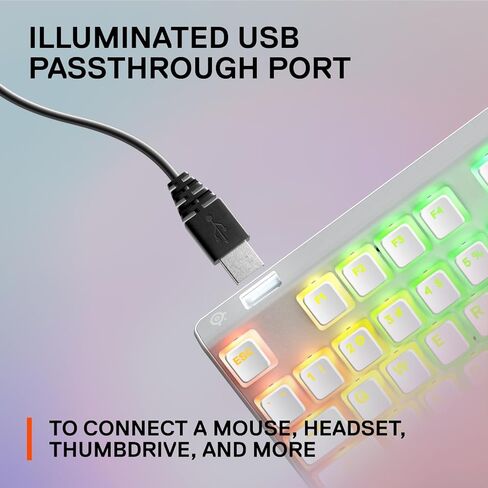 SteelSeries Apex 7 TKL Ghost - لوحة مفاتيح ميكانيكية للألعاب - شاشة OLED الذكية - خطية وهادئة - أغطية مفاتيح Doubleshot PBT Pudding - تخطيط QWERTY الأمريكي in Kuwait