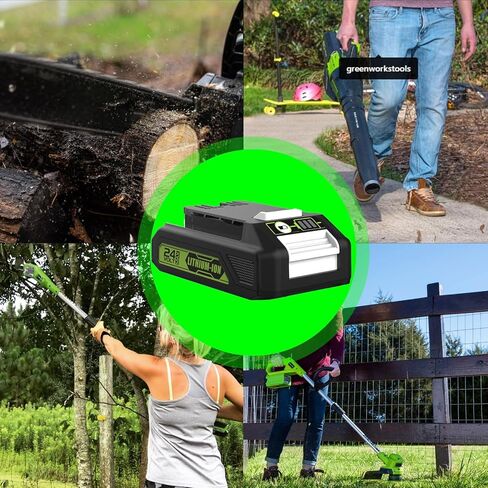 energup 2Pack Replacement Greenworks 24V Lithium Battery 3.5Ah 29842 29852 29322 BAG709 BAG710 20352 22232 2508302 for Greenworks 2X24V (48V) + 2Port 29862 Charger for G-24 Greenworks 24V Battery in Kuwait