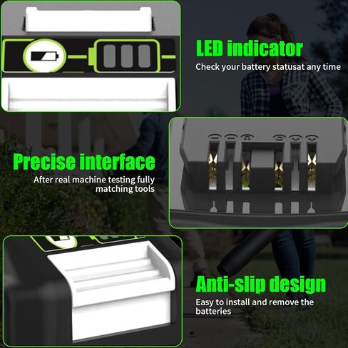 energup 2Pack Replacement Greenworks 24V Lithium Battery 3.5Ah 29842 29852 29322 BAG709 BAG710 20352 22232 2508302 for Greenworks 2X24V (48V) + 2Port 29862 Charger for G-24 Greenworks 24V Battery in Kuwait