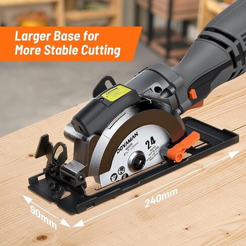 DOVAMAN Circular Saw, 5.8A Mini Circular Saw with Laser, 3500rpm, Metal Auxiliary Handle, Cutting Depth 1-11/16" (90°), 1-3/8" (45°), 6 Saw Blades Ideal for Wood, Soft Metal, Plastic, Tile - MCS01A in Kuwait