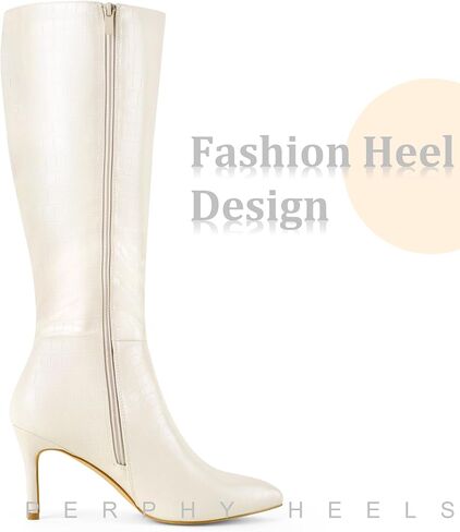 Perphy Pointed Toe Stone Printed Boot Stiletto Heel Knee High Boots for Women in Saudi Arabia