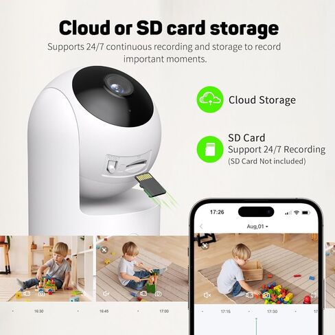 كاميرا LIWAN WiFi Home الداخلية، كاميرا أمان لاسلكية في الهواء الطلق، رؤية ليلية، كشف الحركة بالذكاء الاصطناعي، التحدث في اتجاهين، تخزين سحابي/SD in Kuwait