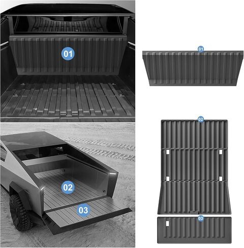 5Pcs Set of Front and Rear Trunk Mats for Tesla Cybertruck 2024 2025 Accessories Pickup Truck Bed Mat Tailgate Mat Front Cargo Mat Protective Pads in Saudi Arabia