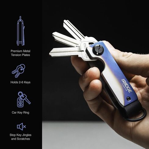 The Ridge MKBHD Key Organizer - Minimalist Innovative Keyholder | Smart Keychain Secures 2-6 Keys - MatteBlackEverything in Kuwait