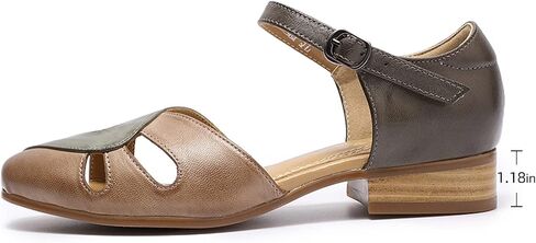 Mona flying Women Leather Tatianna Dress Sandals Closed Toe Low Heels Strappy Flats Summer Casual Shoes in Saudi Arabia