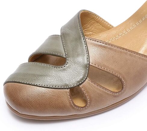 Mona flying Women Leather Tatianna Dress Sandals Closed Toe Low Heels Strappy Flats Summer Casual Shoes in Saudi Arabia